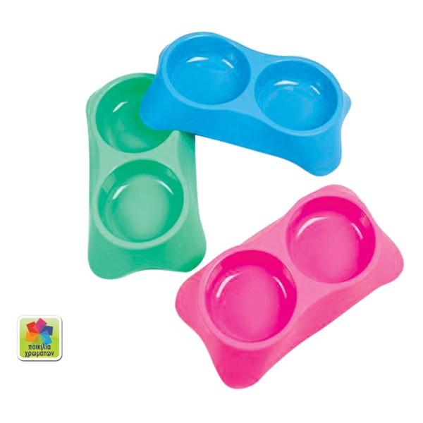 Διπλό μπόλ φαγητού σκύλου σε διάφορα χρώματα [10501609]